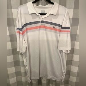 Callaway Men's Polo Shirt with Red and Black Stripes